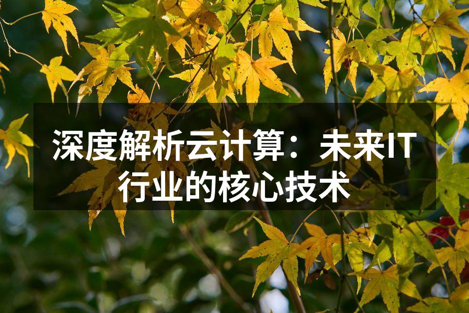 深度解析云计算：未来IT行业的核心技术